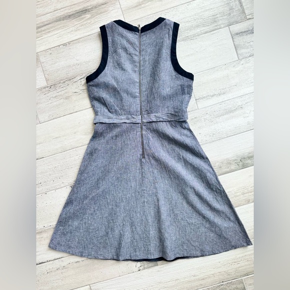 Tahari Womens Gray Linen Blend A-Line Sleeveless Dress - size Small - Picture 4 of 4